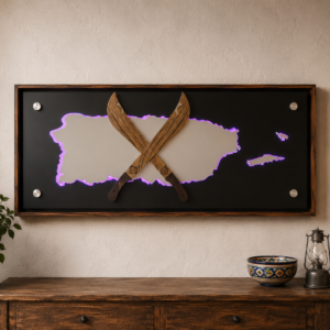 Cuadro Artesanal Jíbaro Boricua (3D Original)
