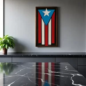 Bandera de PR Tradicional 3D/Leds 24"x14"